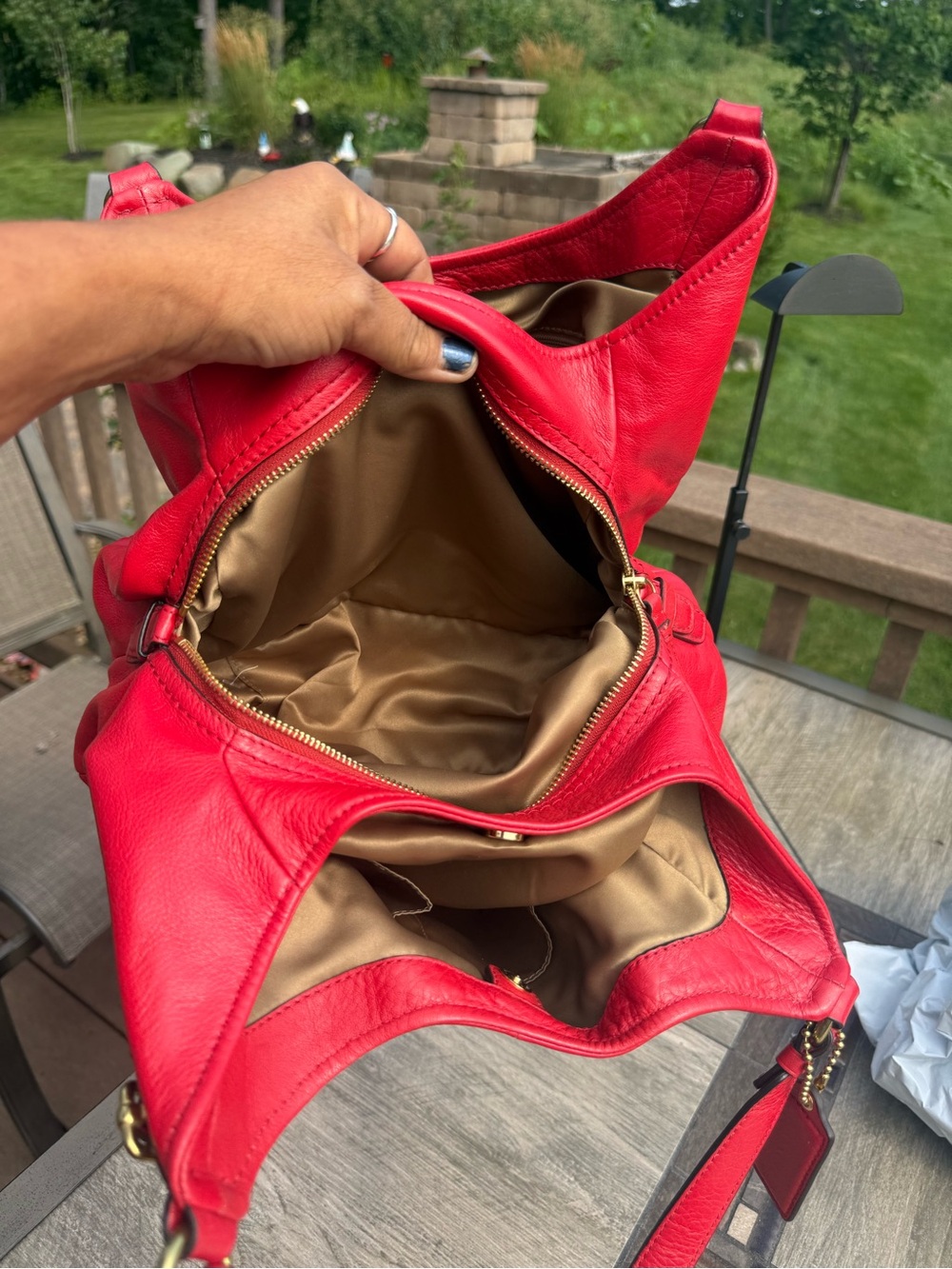 EUC Coach Madison Abigail Shoulder Bag Red Pebbled Leather Vintage Y2K - Picture 13 of 15